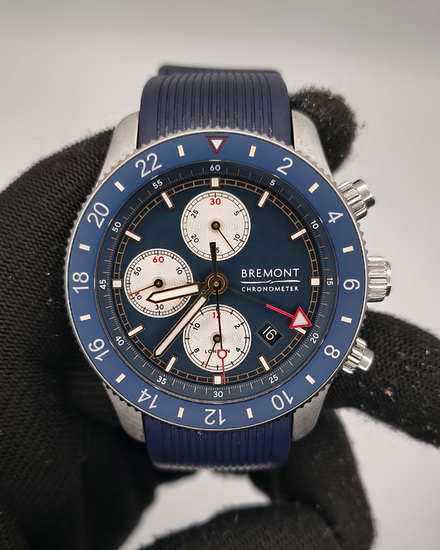 Bremont Supermarine Chrono 43MM Blue Dial Rubber Strap (SMARINECHRONO-BL-R-S)