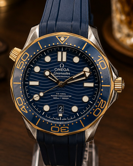 No Reserve - 2022 Omega Seamaster Diver 300M 42MM Blue Dial Rubber Strap (210.22.42.20.03.001)