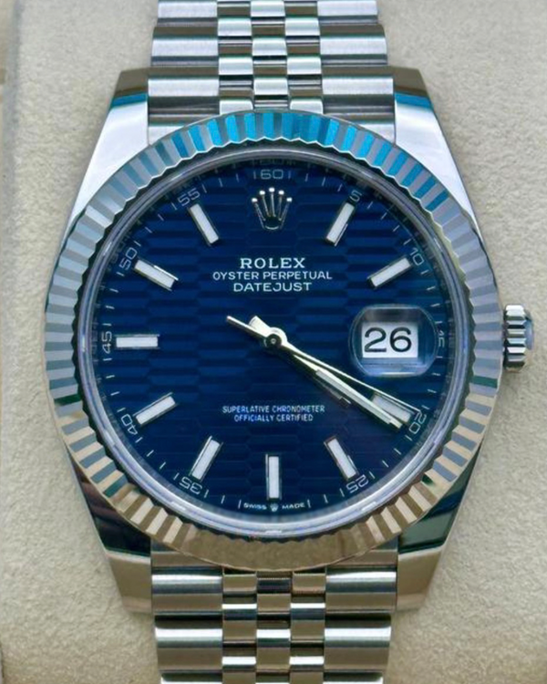 No Reserve - 2024 Rolex Datejust 41MM Blue "Fluted Motif" Dial Jubilee Bracelet (126334)