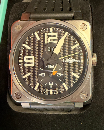 2009 Bell & Ross BR 03 51 GMT 42MM Black Dial Rubber Strap (BR03-51-T)