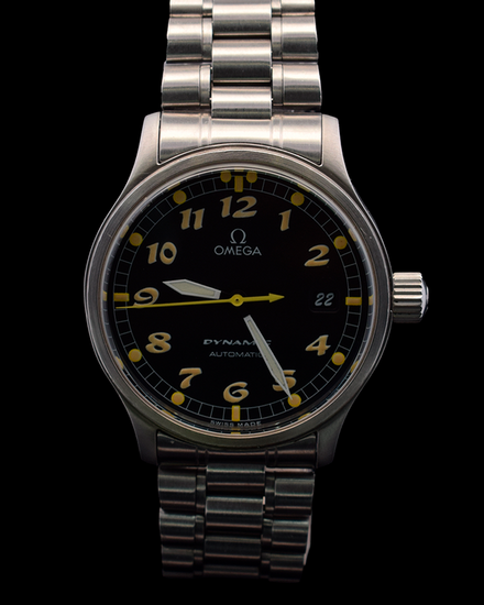 Omega Dynamic III Date 36MM Black Dial Steel Bracelet (5200.50)