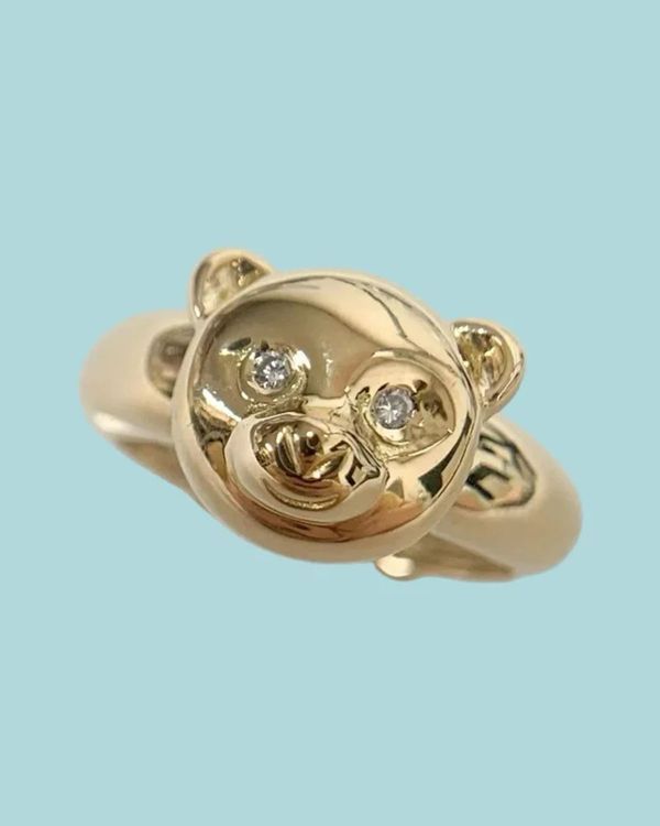 Van Cleef & Arpels Teddy Bear Diamond Ring 6.5 18k Yellow Gold Diamonds (Ring)