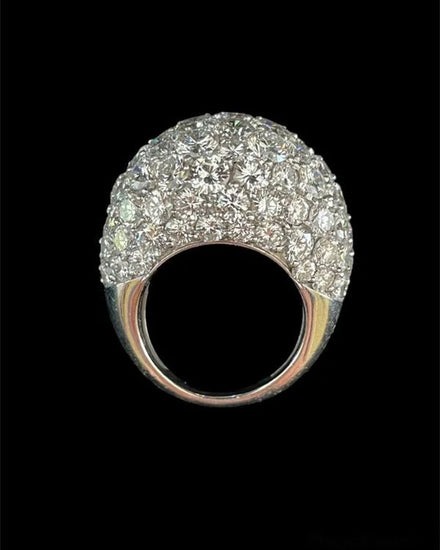 Van Cleef & Arpels Accessories 950 Platinum Ring Diamond Bombe Style Size 7.25 Circa 1965 (Ring)