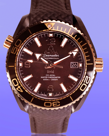 2020 Omega Seamaster Planet Ocean 600M 39.5MM Brown Dial Rubber Strap (215.62.40.20.13.001)