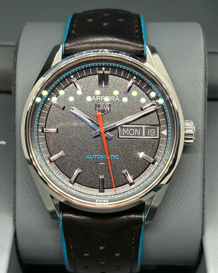 2025 Tag Heuer Carrera Day-Date 41MM Black Dial Leather Strap (WDA2110.FC6614)