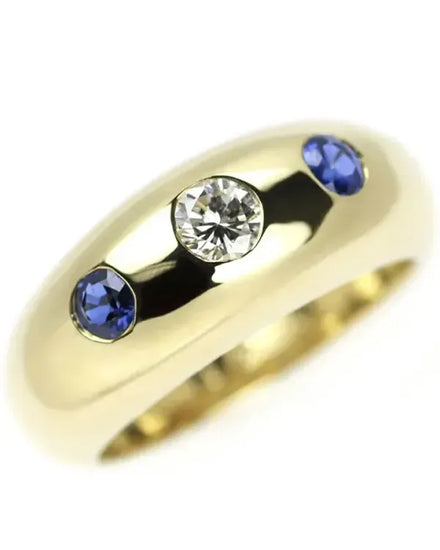 Cartier 18k Yellow Gold Diamond Sapphire Gypsy Ring Size 5 (Ring)