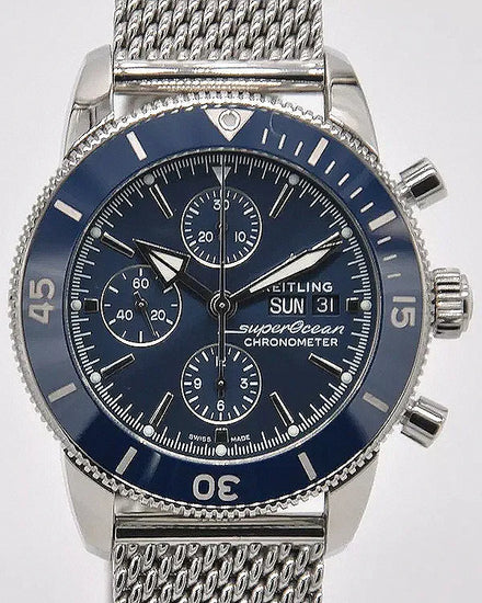 2018 Breitling Superocean Heritage II 44MM Blue Dial Steel Bracelet (A13313161C1A1)