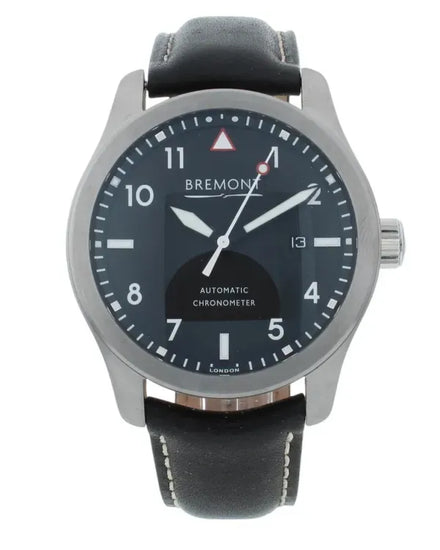 Bremont Solo 43MM Black Dial Leather Strap (SOLO43-WH-H)