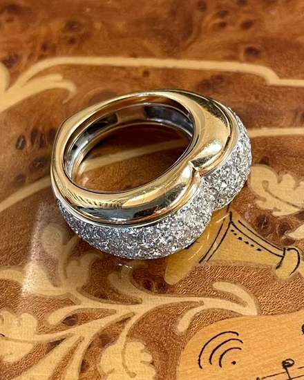 Cartier Paris Georges Lenfant 18k Tri Color Gold Diamond Juliette Heart Ring Size 5.5 (Ring)