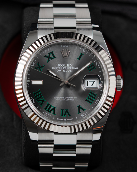 2026 Rolex Datejust "Wimbledon" Fluted Bezel 41MM Slate Dial Oyster Bracelet (126334)