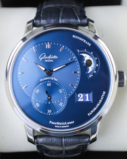 2017 Glashütte Original PanoMaticLunar 40MM Blue Dial Leather Strap (1-90-02-46-32-35)