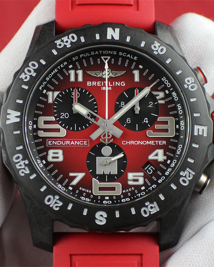 Breitling Endurance Pro "Ironman" 44MM Quartz Red Dial Rubber Strap (X823109A1K1S1)