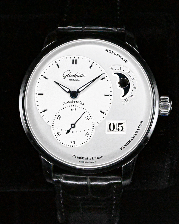 2021 Glashütte Original PanoMaticLunar 40MM Silver Dial Leather Strap (1-90-02-42-32-05)