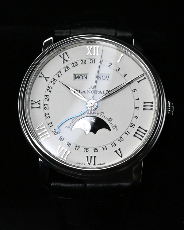 2020 Blancpain Villeret Quantième Complet Phases de Lune 40MM White Dial Leather Strap (6654-1127-55B)
