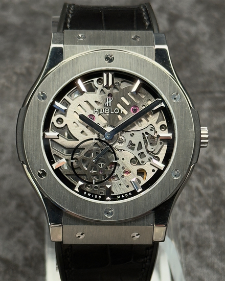 No Reserve - Hublot Classic Fusion Ultra-Thin 45MM Skeleton Dial Rubber Strap (515.NX.0170.LR)