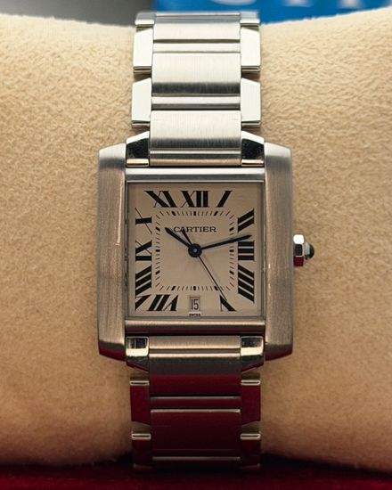 Cartier Tank Française 28MM White Dial Steel Bracelet (2302)