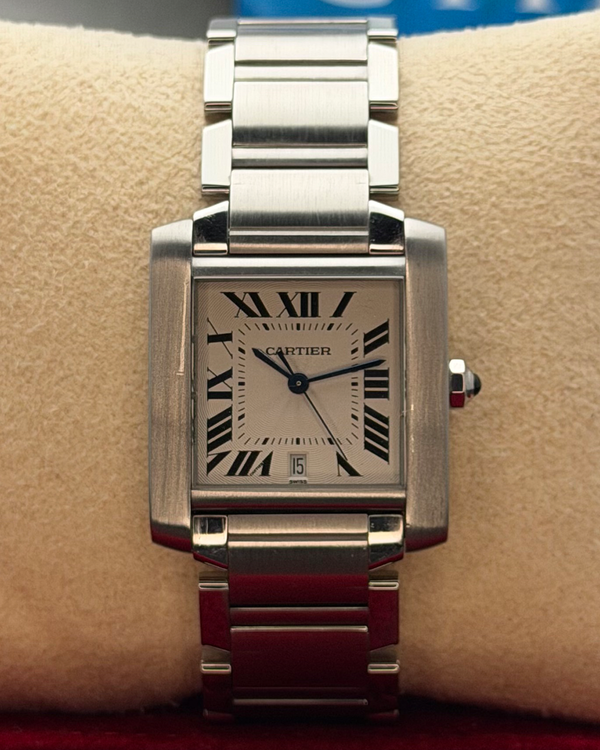 Cartier Tank Française 28MM White Dial Steel Bracelet (2302)