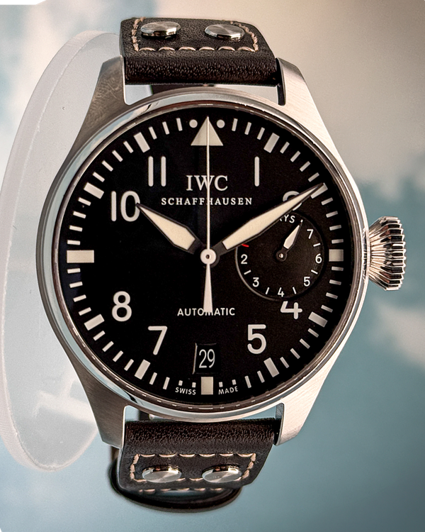 2015 IWC Schaffhausen Big Pilot 46MM Black Dial Leather Strap (IW500901)