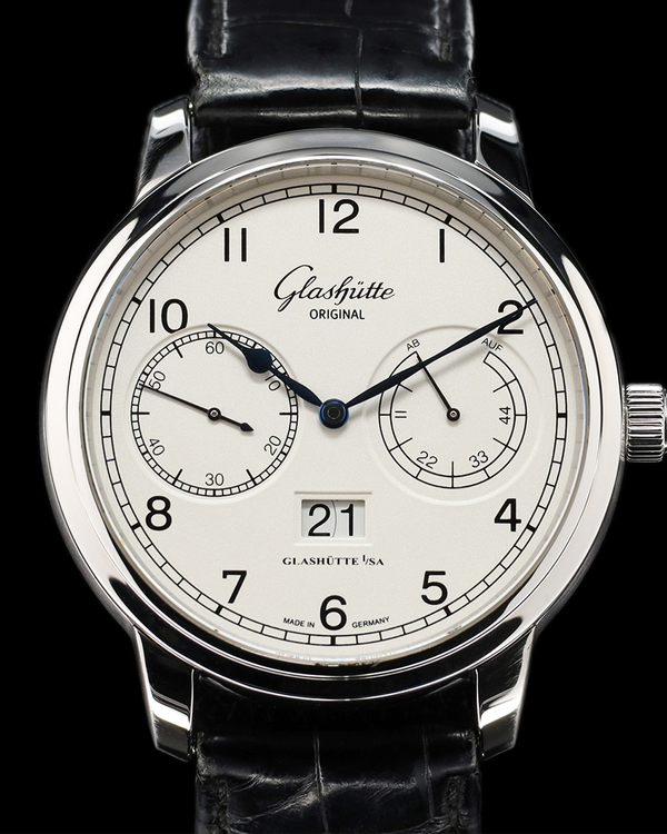 Glashütte Original Senator Observer 44MM Silver Dial Leather Strap (100-14-05-02-04)