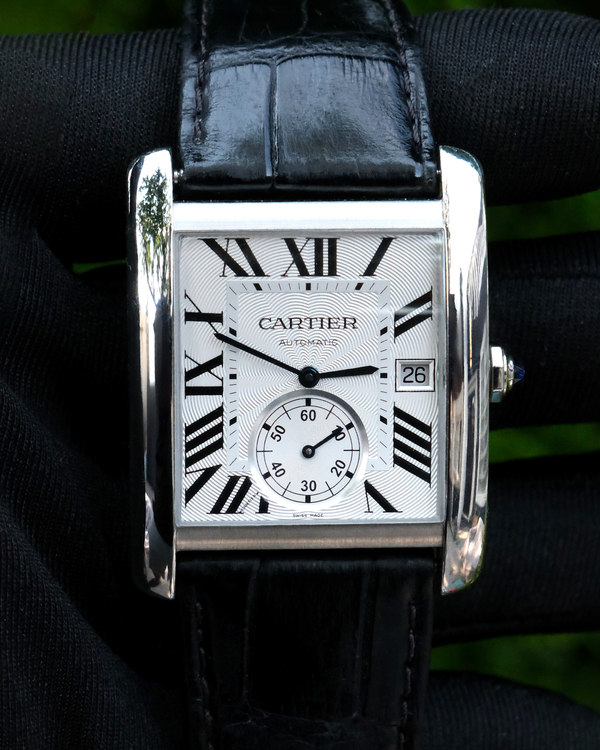 2014 Cartier Tank MC 34.3MM Silver Dial Leather Strap (W5330003)