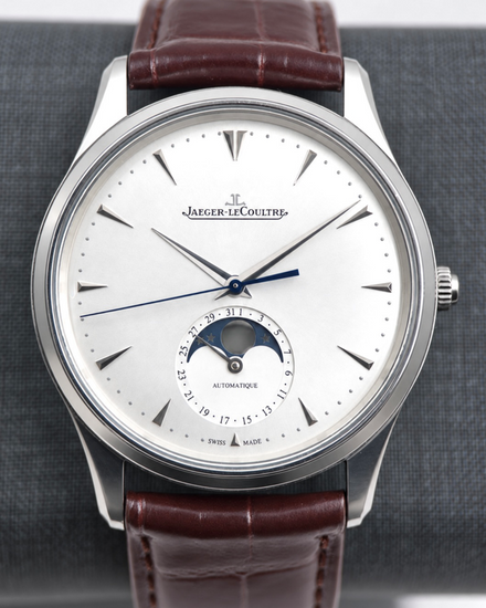 No Reserve - 2016 Jaeger-LeCoultre Master Ultra Thin Moon 39MM Silver Dial Leather Strap (Q1368420)