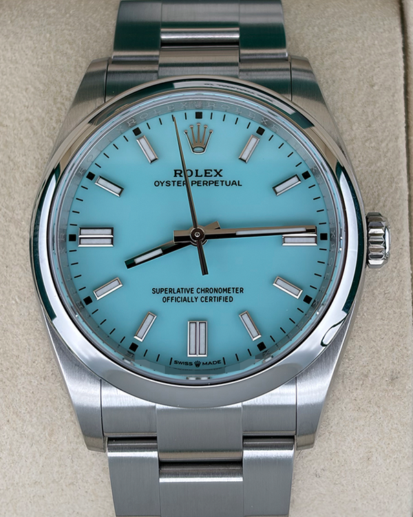 2026 Rolex Oyster Perpetual 36MM Turquoise "Tiffany" Dial Oyster Bracelet (126000)