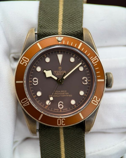 No Reserve - 2017 Tudor Black Bay Heritage Bronze 43MM Brown Dial Textile Strap (79250BM)