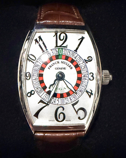2002 Franck Muller Vegas 18k White Gold 32MM Silver Dial Leather Strap (5850VEGAS)