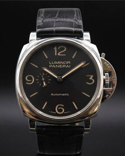 2021 Panerai Luminor Due 45MM Black Dial Leather Strap (PAM00674)