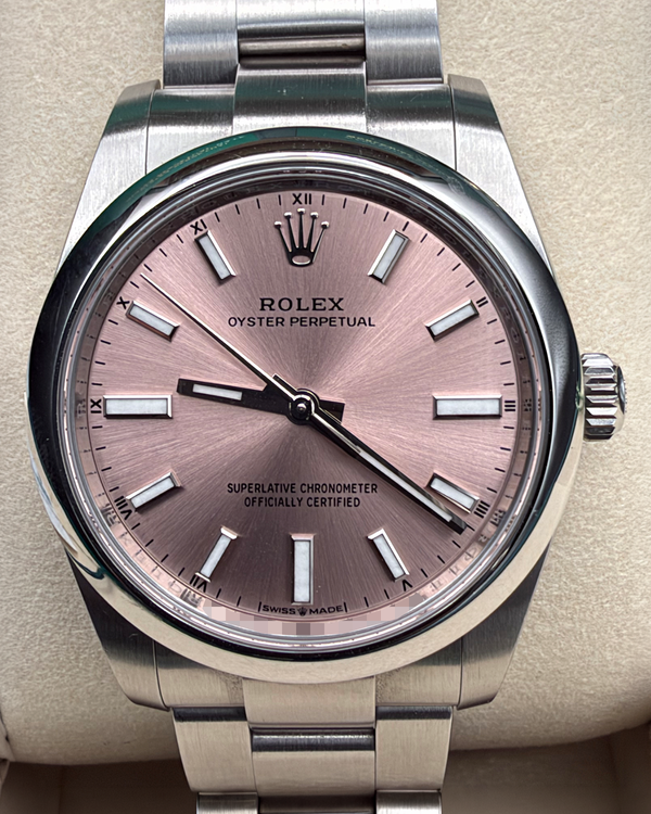 2025 Rolex Oyster Perpetual 34MM Pink Dial Oyster Bracelet (124200)