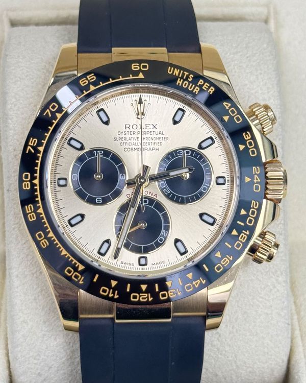 2017 Rolex Cosmograph Daytona "Pikachu" 40MM Champagne Dial Rubber Strap (116518LN)