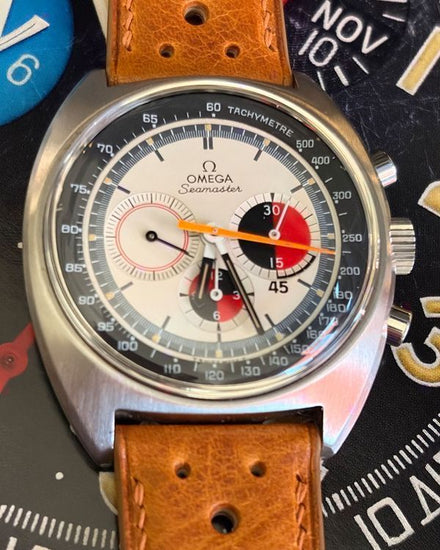 Omega Seamaster 41MM White Dial Aftermarket Leather Strap (145.020)