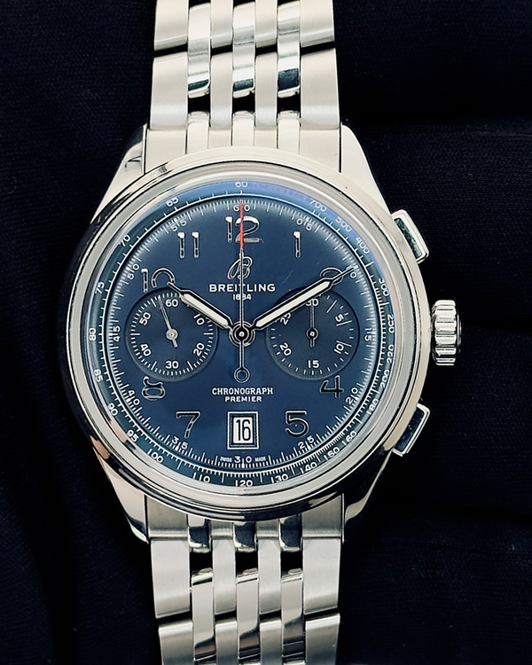 2024 Breitling Premier B01 Chronograph 42MM Blue Dial Steel Bracelet (AB0145171C1A1)