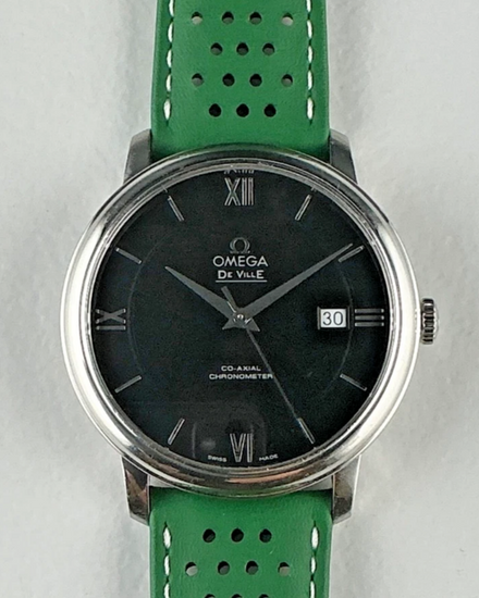 Omega De Ville Prestige 39.5MM Black Dial Leather Strap (424.13.40.20.01.001)