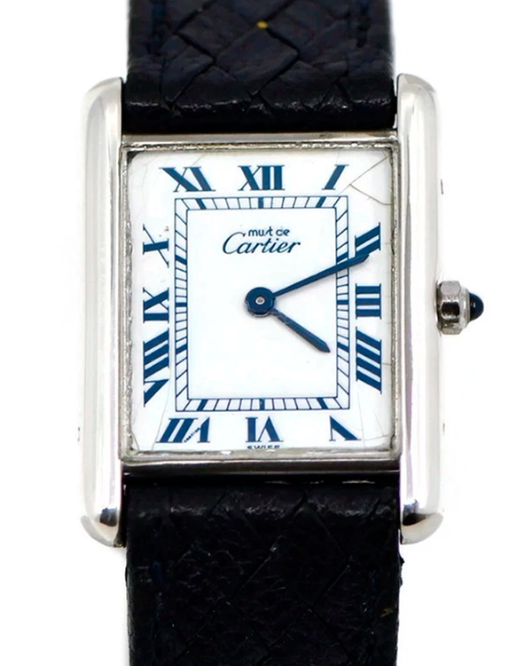 Cartier Tank Vermeil 23MM Quartz White Dial Leather Strap (6 81006)