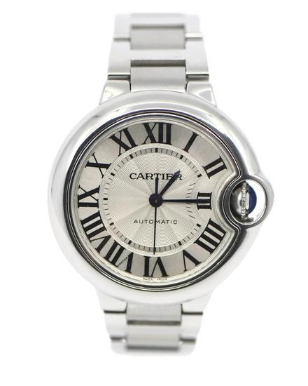 Cartier Ballon Bleu 33MM Silver Dial Steel Bracelet (W6920071)