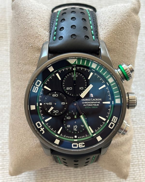 2018 Maurice Lacroix Pontos S Extreme 43MM Black Dial Leather Strap (PT6028-ALB01-332-1)