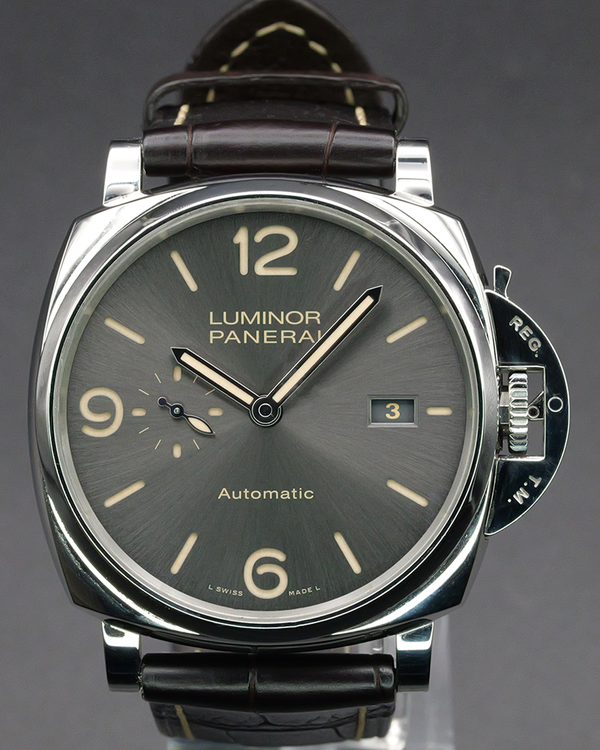 No Reserve - 2019 Panerai Luminor Due 45MM Grey Dial Leather Strap (PAM00943)