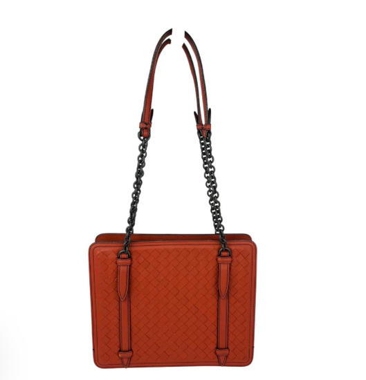 Bottega Veneta Nappa Intrecciato Chain Accordion Maple Shoulder Bag (Bag)