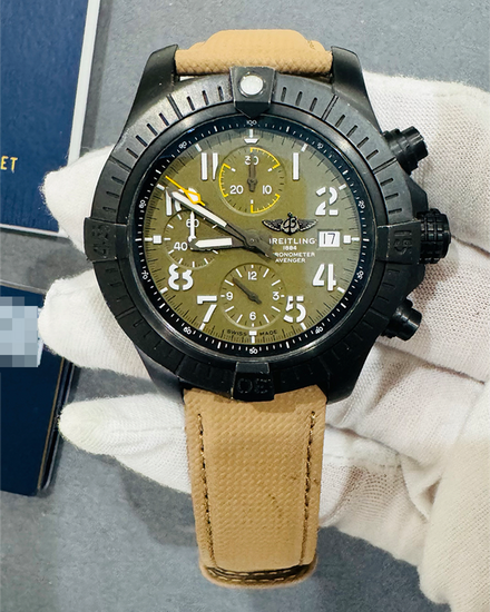 2021 Breitling Avenger "Night Mission" 45MM Khaki Green Dial Leather Strap (V13317)