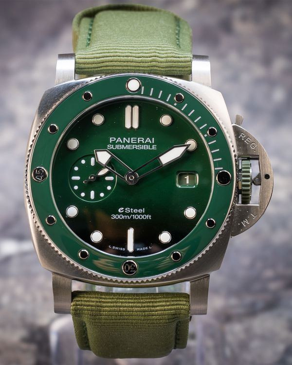 2024 Panerai Submersible 44MM Green Dial Rubber Strap (PAM01287)