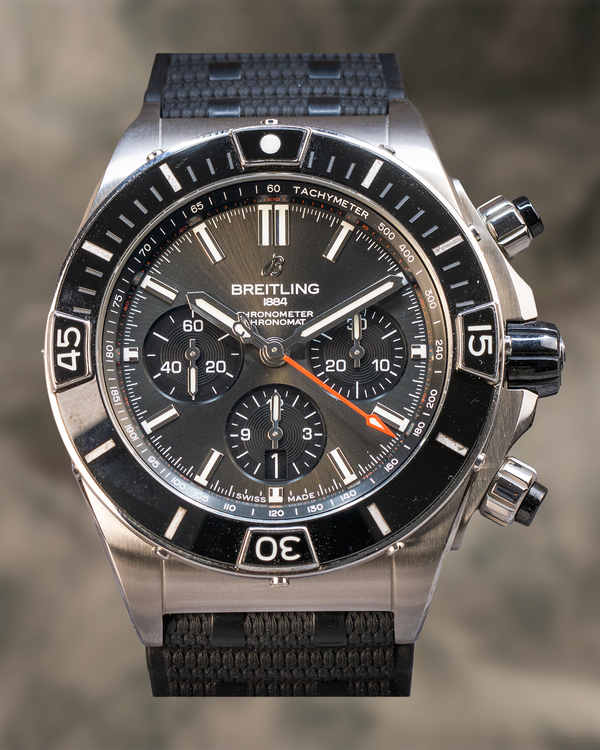 2022 Breitling Super Chronomat B01 44MM Black Dial Rubber Strap (AB0136251B2S1)