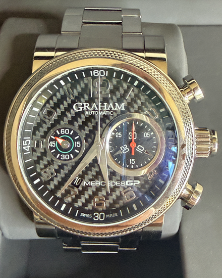 2010 Graham Silverstone RS Mercedes GP Trackmaster 47MM Carbon Fiber Dial Steel Bracelet (2MEAS.B01A)