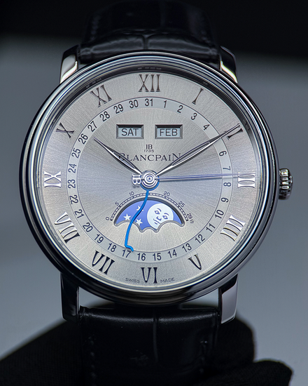 2022 Blancpain Villeret Quantième Complet 40MM Grey Dial Leather Strap (6654-1113-55B)