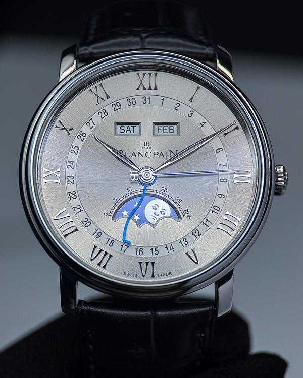 2022 Blancpain Villeret Quantième Complet 40MM Silver Dial Leather Strap (6654-1113-55B)