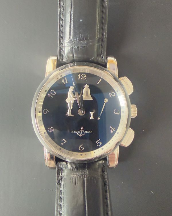 Ulysse Nardin Hourstriker 42MM Black Dial Leather Strap (6109-103/E2)
