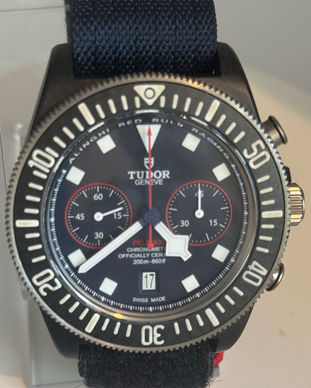 No Reserve - 2026 Tudor Pelagos FXD Chrono "Alinghi Red Bull Racing" 43MM Blue Dial Textile Strap (25807KN)
