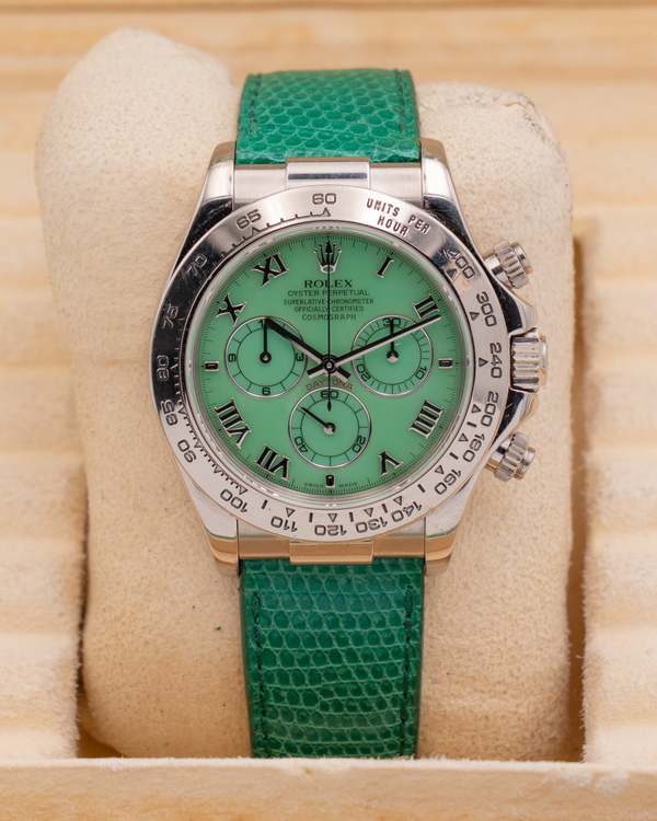 2000 Rolex Cosmograph Daytona 40MM Green Dial Leather Strap (116519)