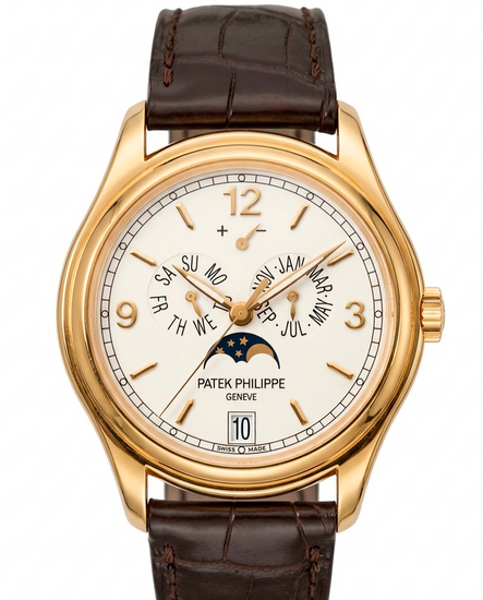 Patek Philippe Annual Calendar 39MM White Dial Leather Strap (5146J-001)
