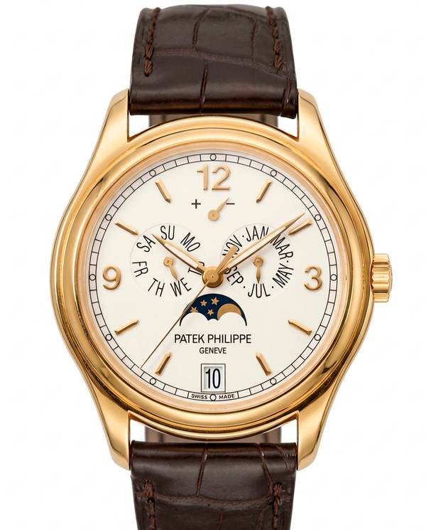 Patek Philippe Annual Calendar 39MM White Dial Leather Strap (5146J-001)